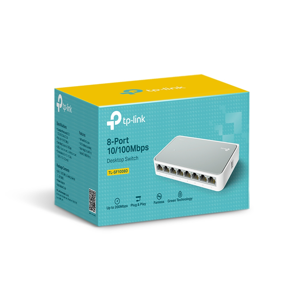 TP-Link TL-SF1008D 8 portos asztali switch, 10/100 Mbps 3