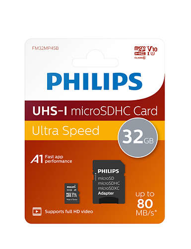 Philips 32 GB microSD kártya, Class 10 UHS-I, adapterrel 2
