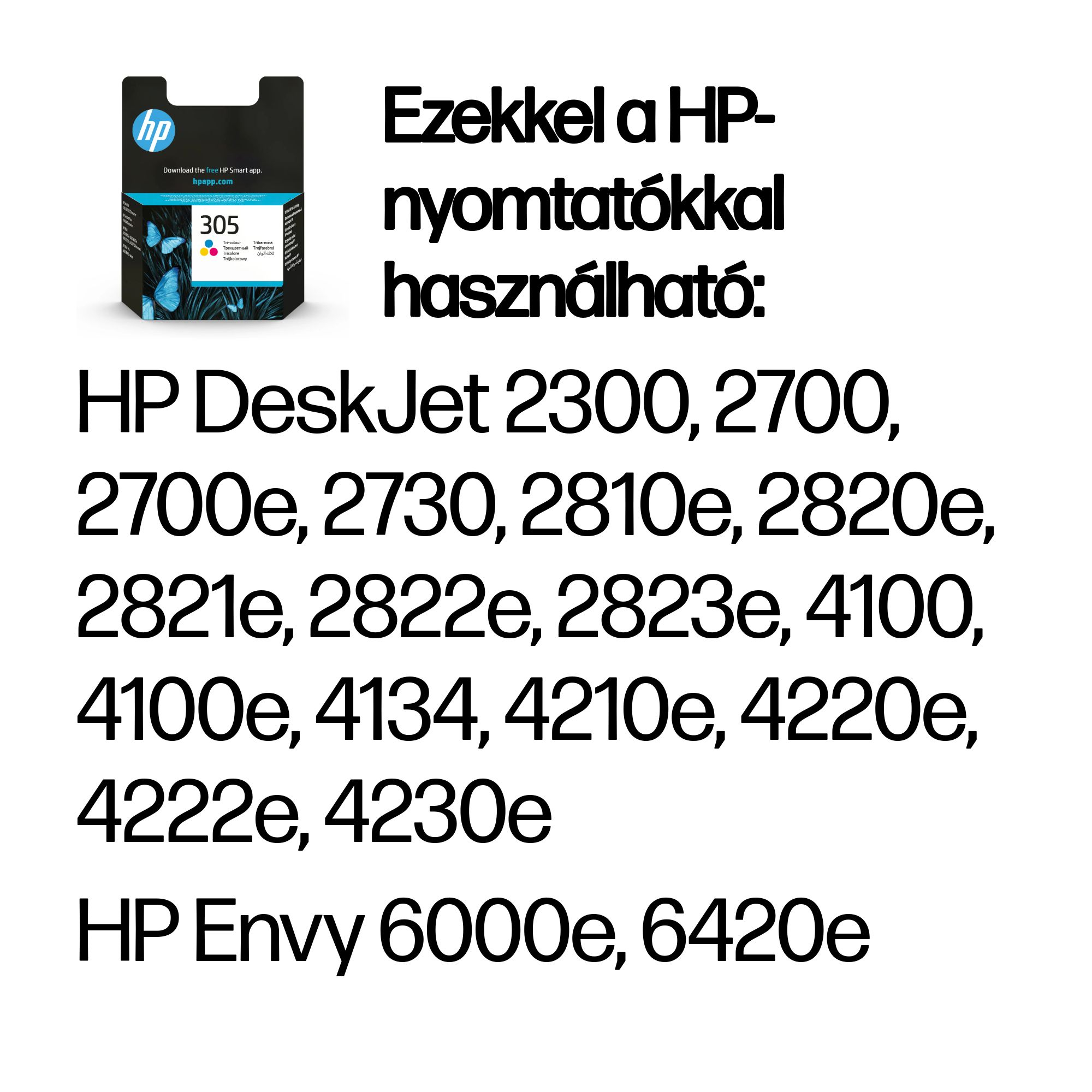 HP 305 eredeti háromszínű tintapatron (3YM60AE), kb. 100 oldal 2