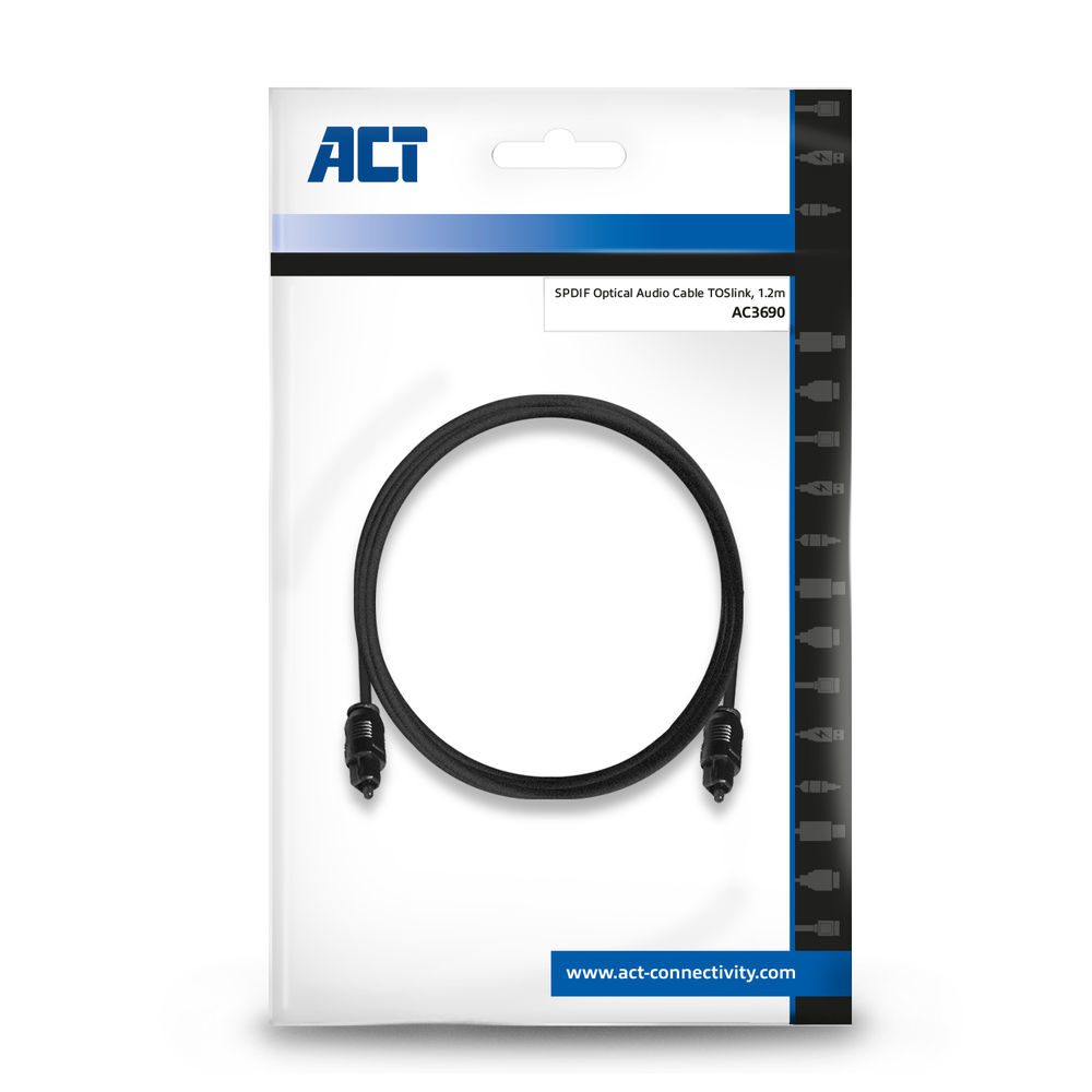 ACT AC3690 audio kábel 1,2 M Toslink (digitális optikai) kábel Fekete 2