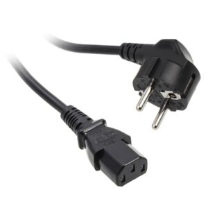 Kolink KKTP01 hálózati tápkábel, Schuko 90° - IEC C13, 1,8 m, fekete