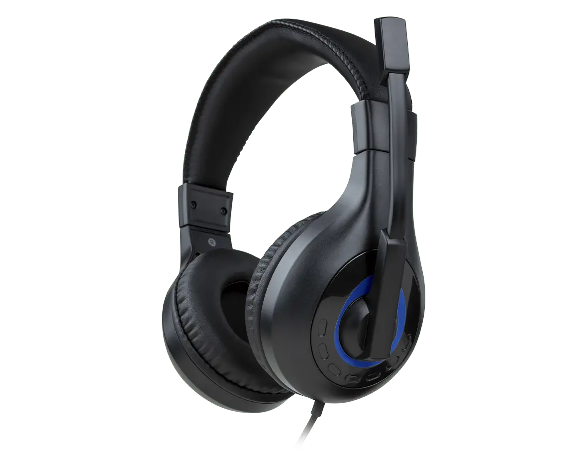 BigBen V1 vezetékes sztereó gamer headset PS4/PS5, fekete