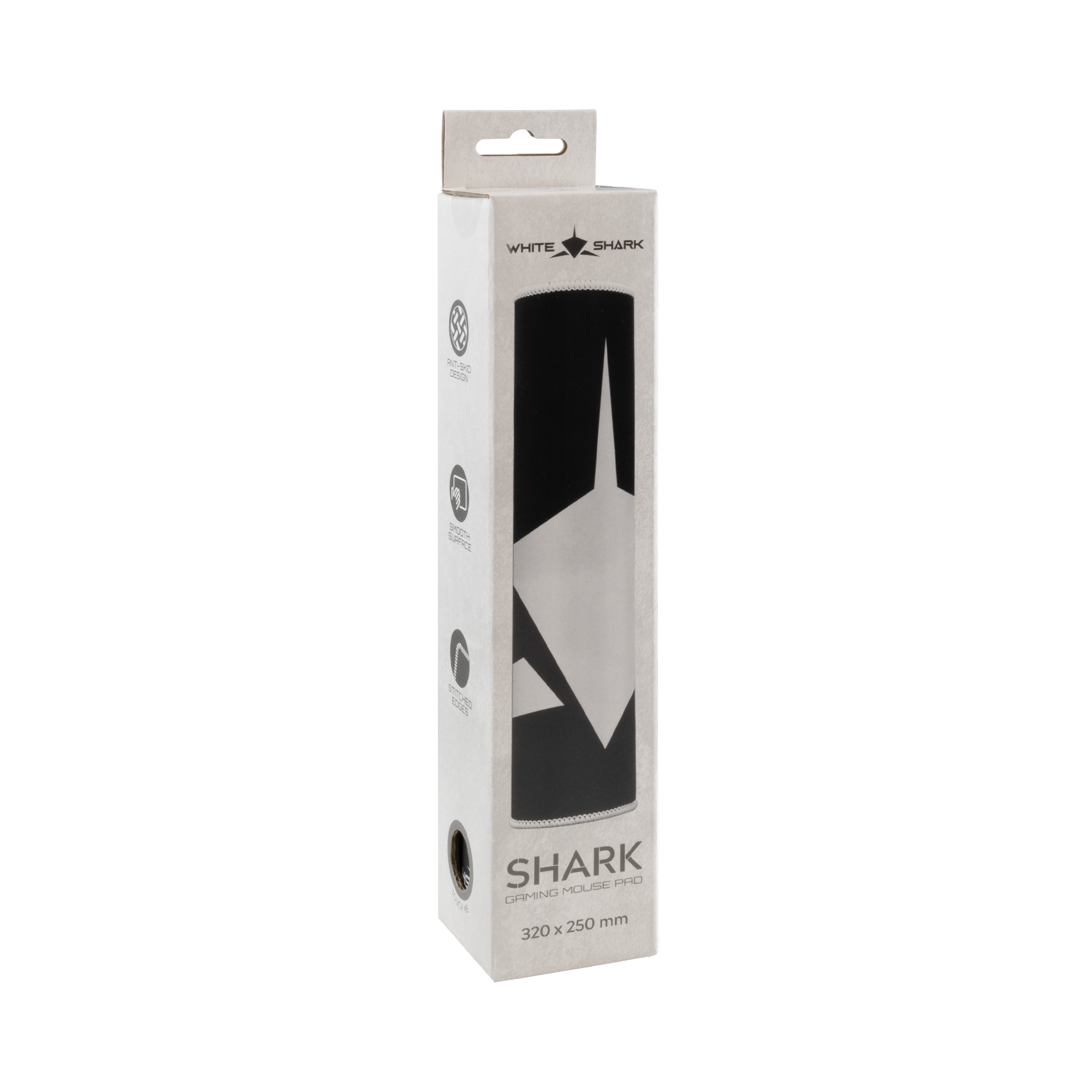 White Shark MP-1965 Shark M gamer egérpad, 320x250 mm, fekete-fehér