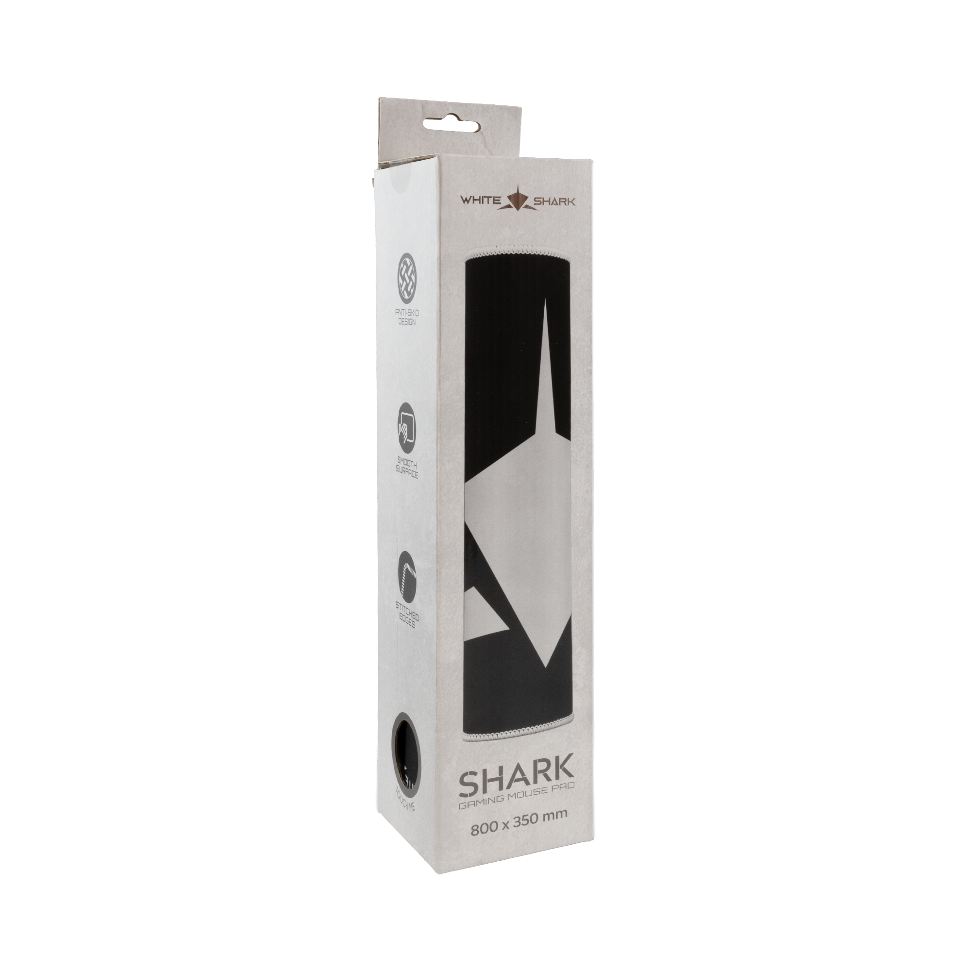 White Shark MP-1967 Shark XL gamer egérpad, 800x350 mm, fekete-fehér